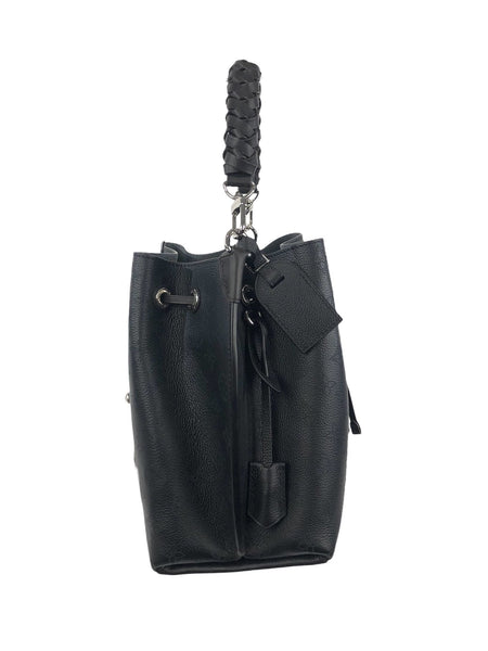 Muria Monogram Black Leather Bucket Bag