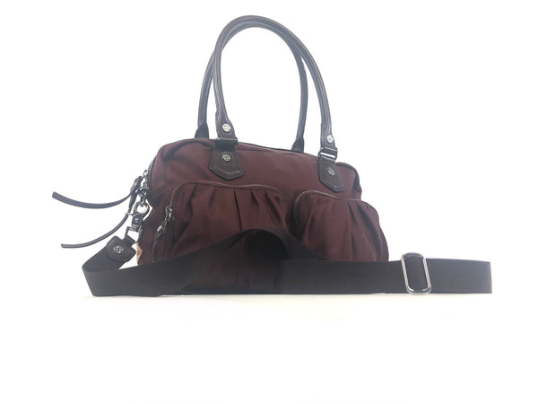 Jane Burgundy Nylon Handbag Crossbody Convertible Bag