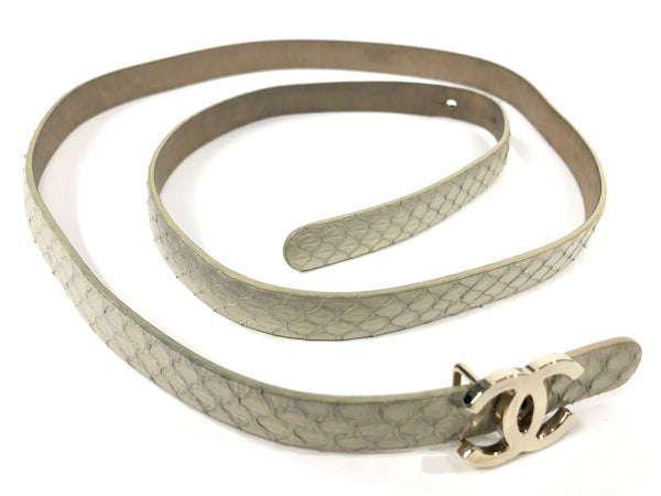 2012 Interlocking CC Buckle Snakeskin Strap Belt | Size L