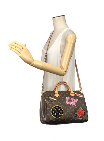 Limited Edition Monogram Patches Speedy 30 Bandouliere Bag