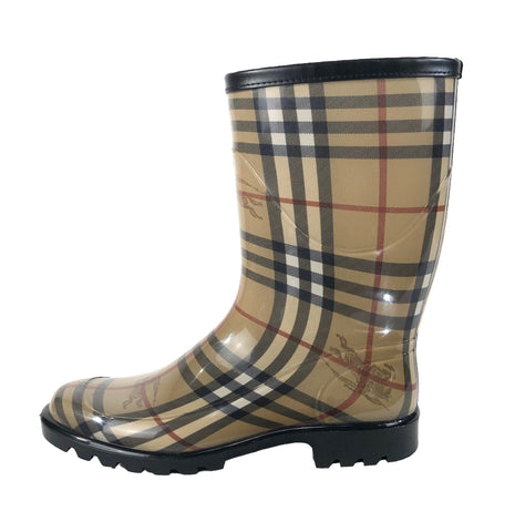 Haymarket Pattern Rubber Rain Boots | Size US 9 - IT 40