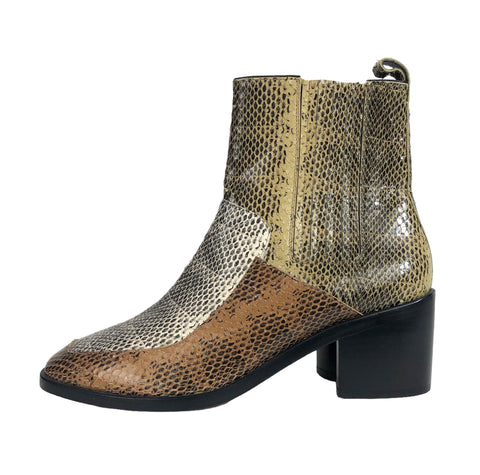 Snakeskin Effect Ankle Boots | Size 9