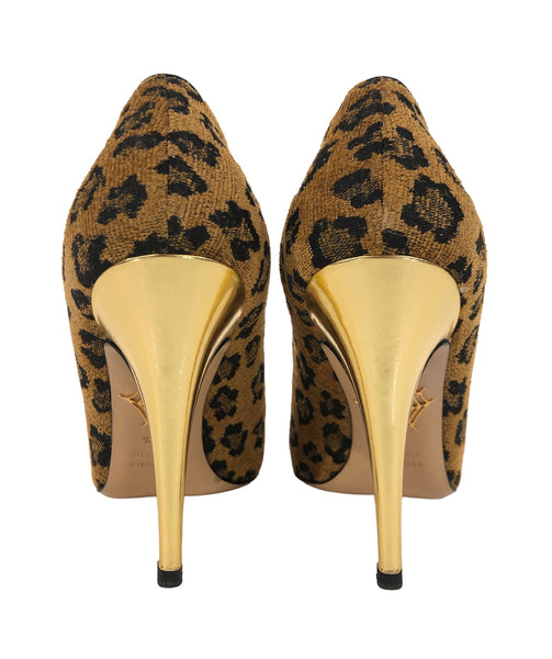 Kitty Leopard Velvet Pumps | Size US 7.5 | IT 37.5