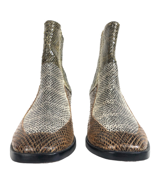 Snakeskin Effect Ankle Boots | Size 9