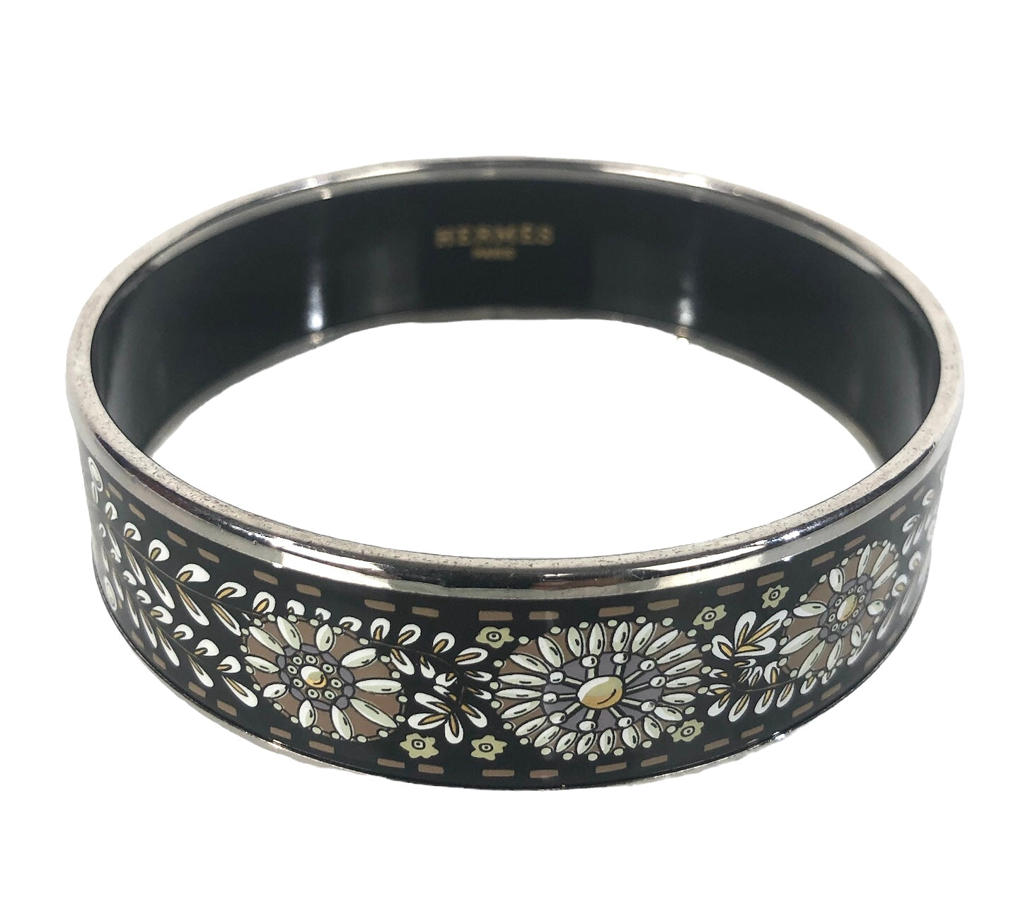 Enamel Wide Bangle Bracelet