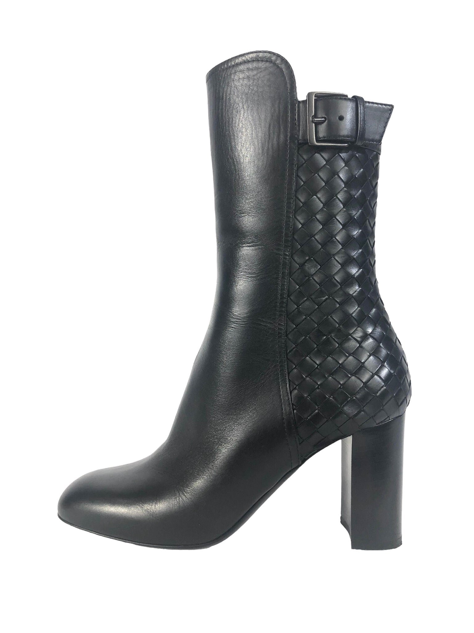 Intrecciato Leather Boots | Size US 8 - IT 38
