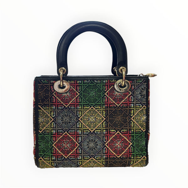 Christian Dior Embroidered Patchwork Lady Dior Bag