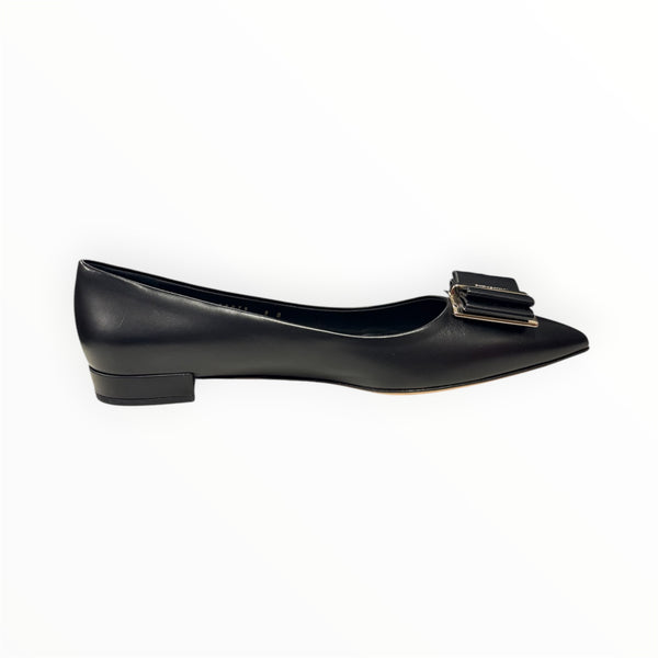 Salvatore Ferragamo Zeri Vara-bow lambskin ballerina shoes Size 9