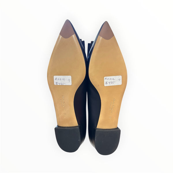 Salvatore Ferragamo Zeri Vara-bow lambskin ballerina shoes Size 9