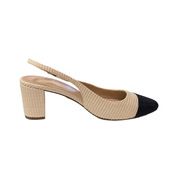 Veronica Beard Cecile Lurex Cap Toe Slingback