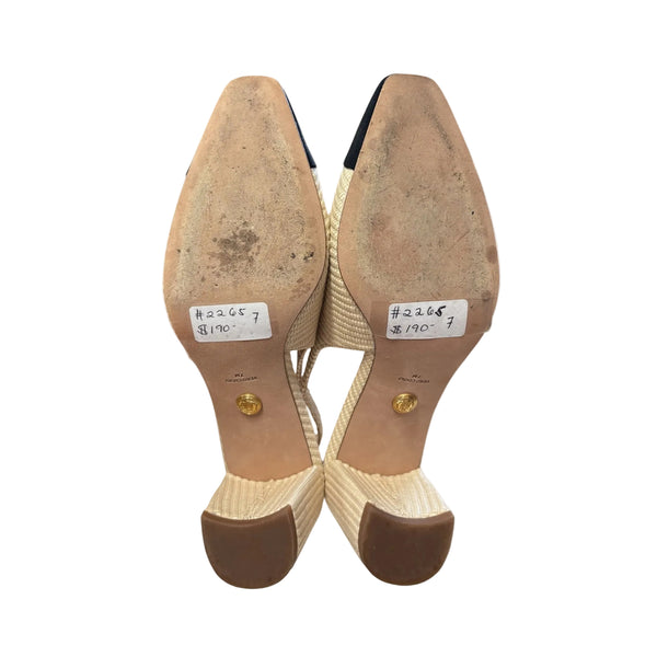 Veronica Beard Cecile Lurex Cap Toe Slingback
