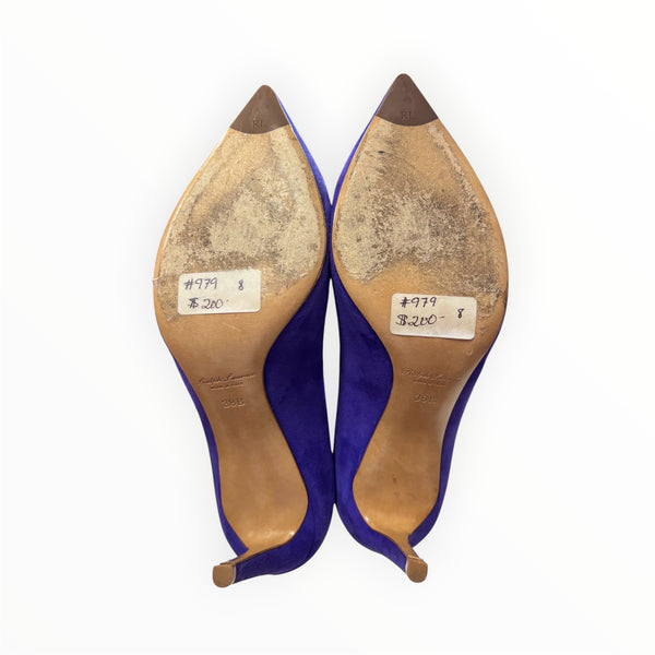 Ralph Lauren Purple Suede Pointed Toe Pumps