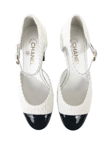 Black and White D'Orsay Mary Jane Pumps | Size US 8 - IT 38