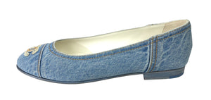 Chanel Blue Tweed Ballerina Flats Size 38.5 – Coco Approved Studio