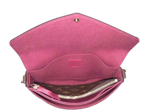Pochete Felicie Monogram Canvas Fuchsia Shoulder Bag