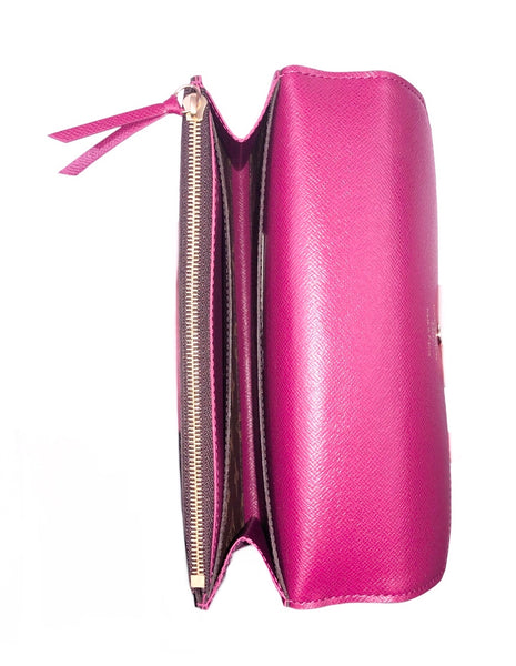 Emilie Monogram Fuchsia Wallet