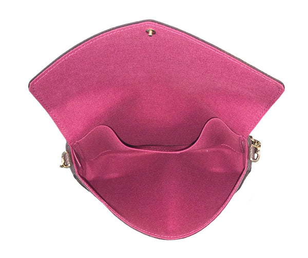 Pochete Felicie Monogram Canvas Fuchsia Shoulder Bag