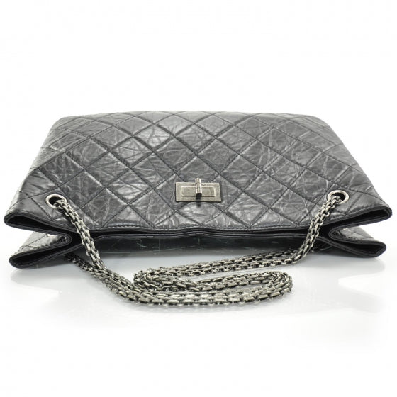 Chanel | Aged Calfskin Quilted Reissue 2.55 Black Tote