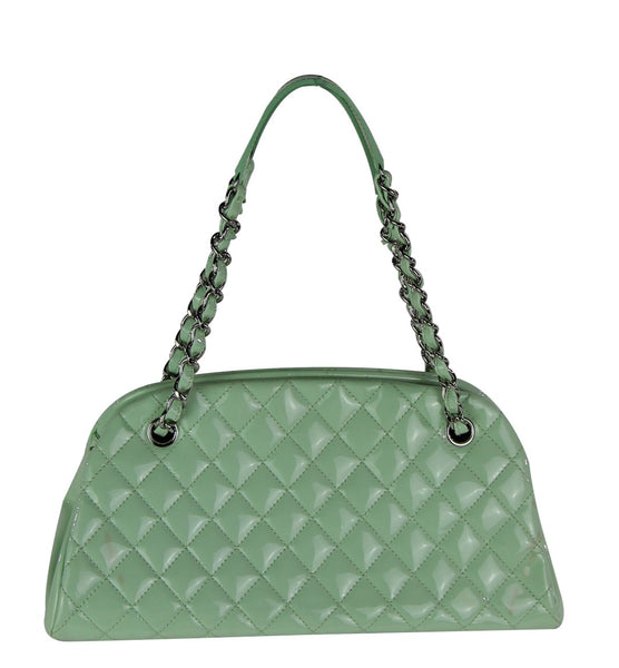 Mint Patent Quilted Mademoiselle Bowling Bag