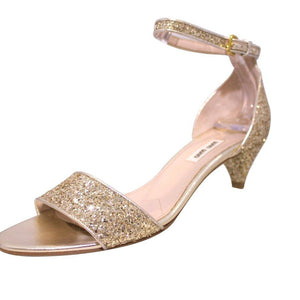 Gold Glitter Kitten Heel | Size 8 US / 38 EU