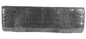 Gunmetal Crocodile Clutch