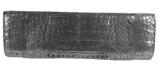 Gunmetal Crocodile Clutch