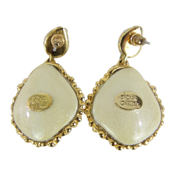 Lucite and Crystals Tear Drop Earrings