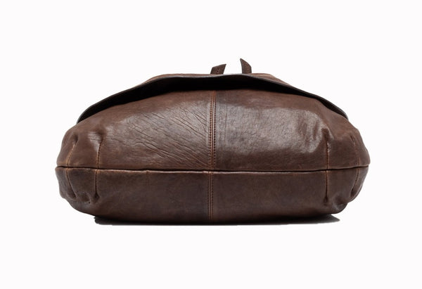 Brown Leather Knot Detail Shoulder Bag