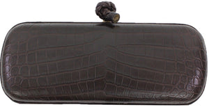 Croc Knot Clutch Brown