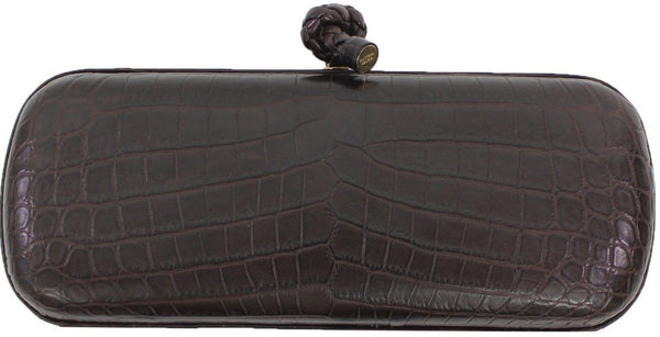 Croc Knot Clutch Brown