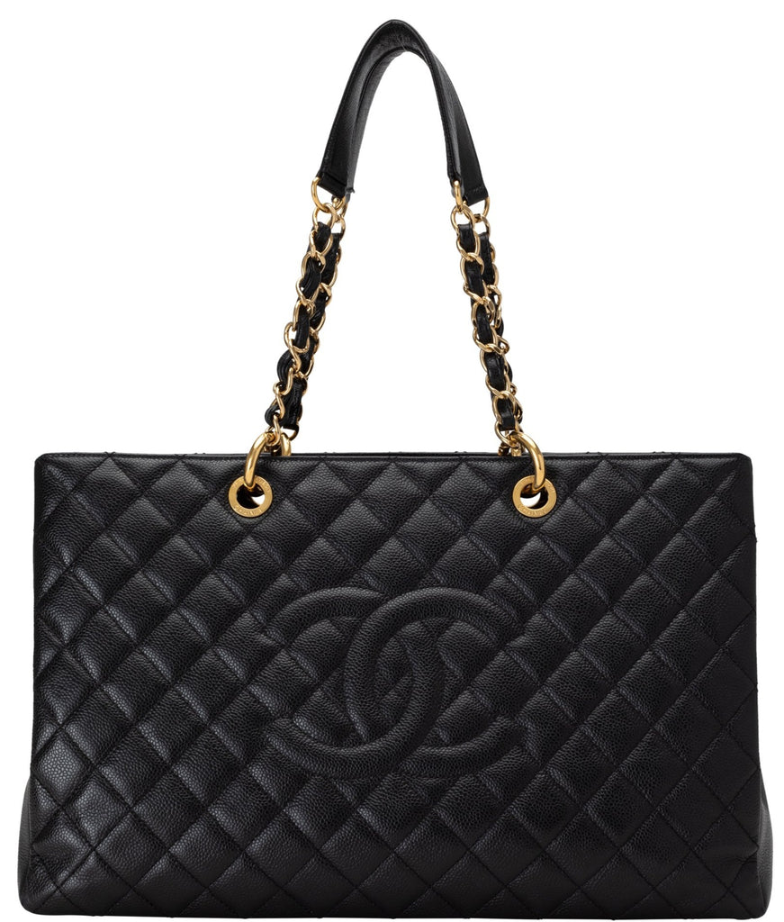 chanel quilted shopping tote bag