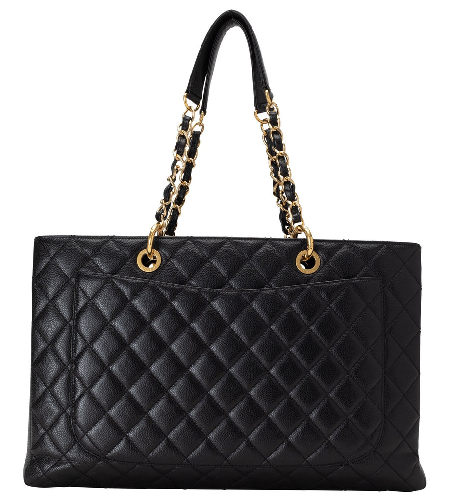 CHANEL Grand Shopping Caviar Leather GST Tote Bag Black