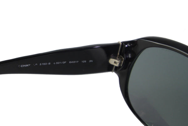 Black Quilted CC Sunglasses 5150-B