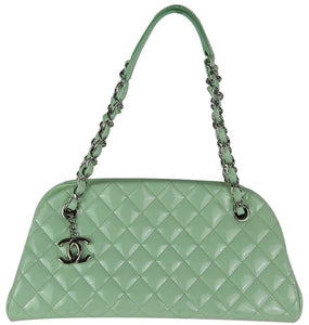 Mint Patent Quilted Mademoiselle Bowling Bag
