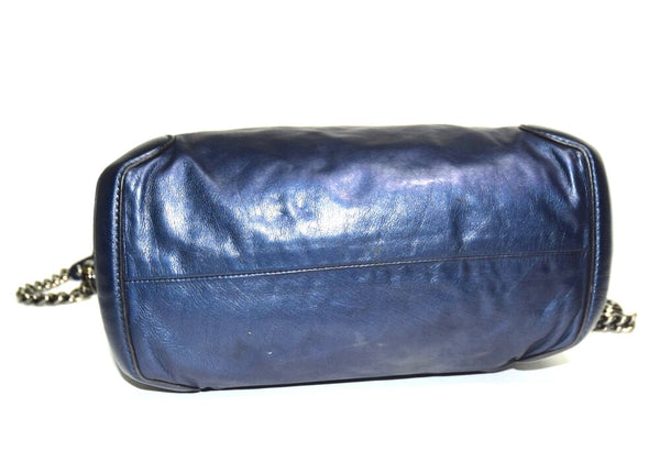 Metallic Calfskin Medium Galaxy Hobo Blue