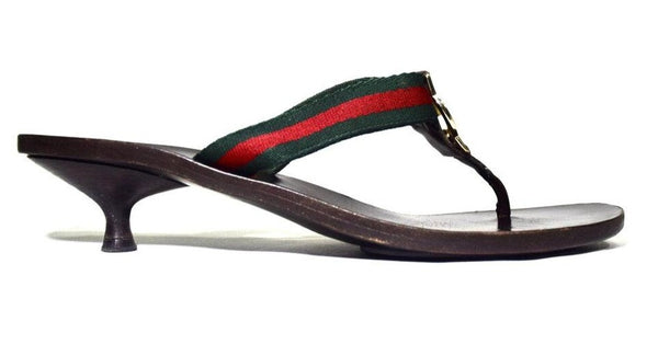 Gucci | Classic Web strap thong sandal Sz 8.5