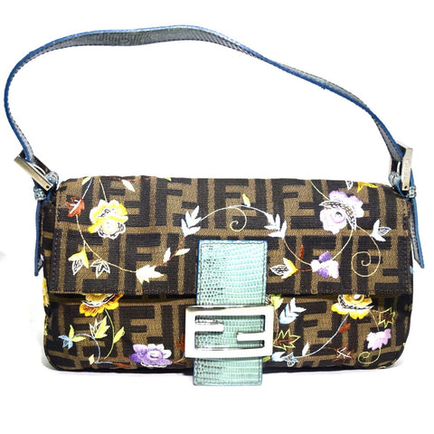 Fendi | Monogram and floral baguette