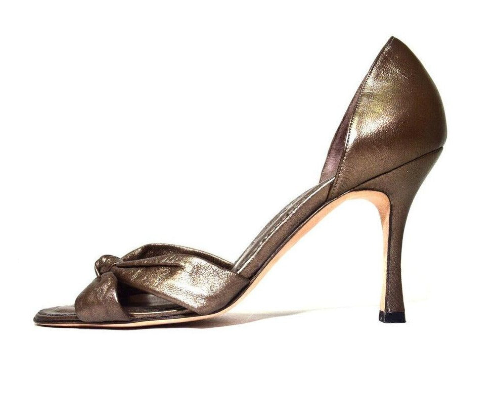 Metallic Bronze Bow Pumps | Size 6 US / 36 EU