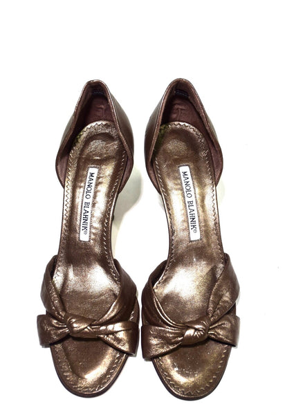 Metallic Bronze Bow Pumps | Size 6 US / 36 EU