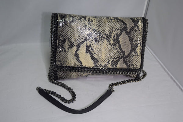 Python Faux Leather Falabella Flap Shoulder Bag