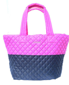 MZ Wallace | Medium Metro Pink & Navy color block Tote