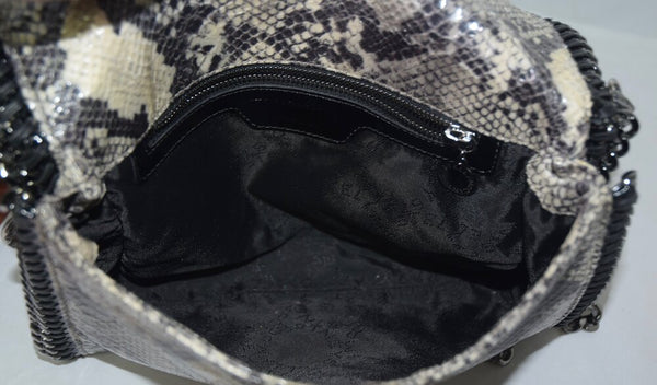 Python Faux Leather Falabella Flap Shoulder Bag
