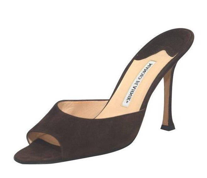 Manolo Blahnik | Suede Brown Mule  Sz 39.5/8.5