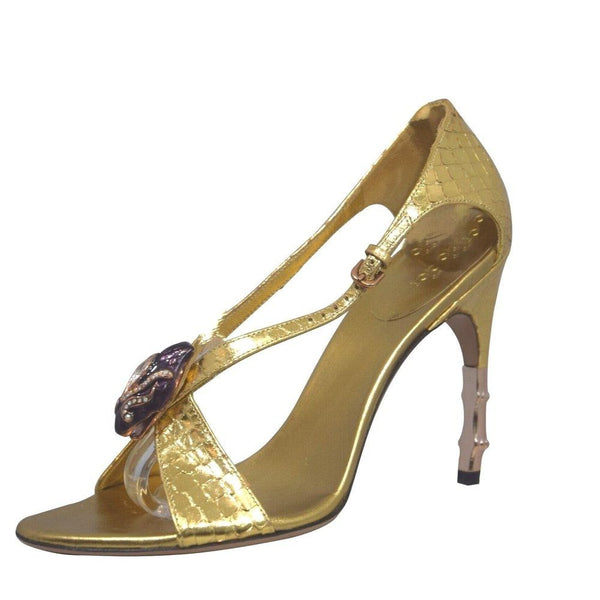 Gucci | Tom Ford for Gucci Gold Python Jewel Sandal | Sz 7B