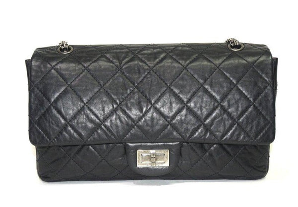 CHANEL | Aged Calfskin Quilted 2.55 Reissue 227 Flap Black