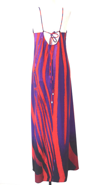 Geometric Printed Silk Maxi Dress | Size L