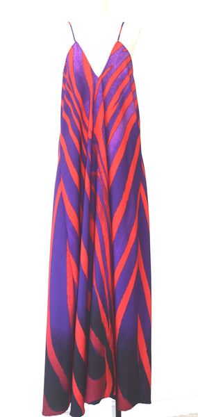 Geometric Printed Silk Maxi Dress | Size L