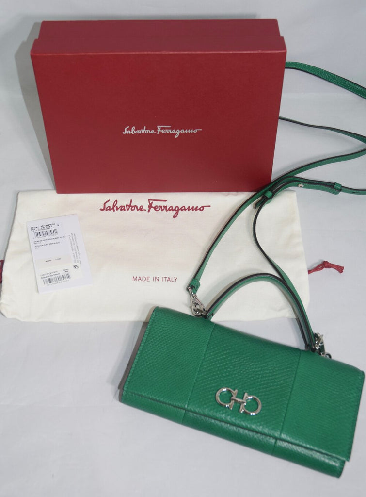 Salvatore Ferragamo  Gancini Mini Bag Emerald Green Leather