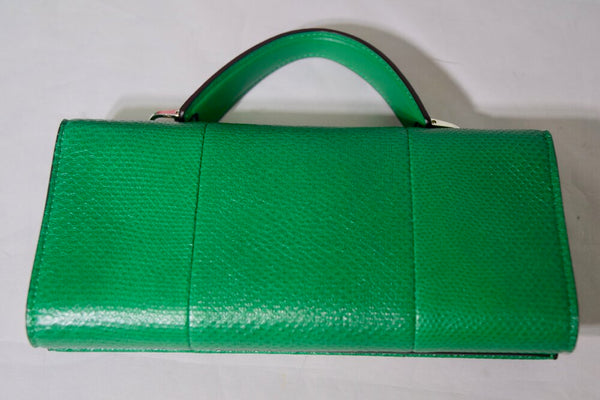 Salvatore Ferragamo | Gancini Mini Bag Emerald Green Leather Reptile