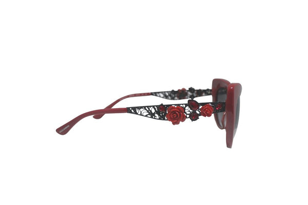 4302  Flower & Lace Red Ruthenium Sunglasses